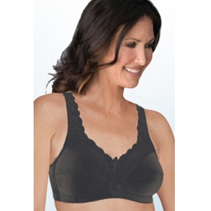 【乳がん】【摘出】 ブラ: ファンタジアレース ブラック ワイヤー無し