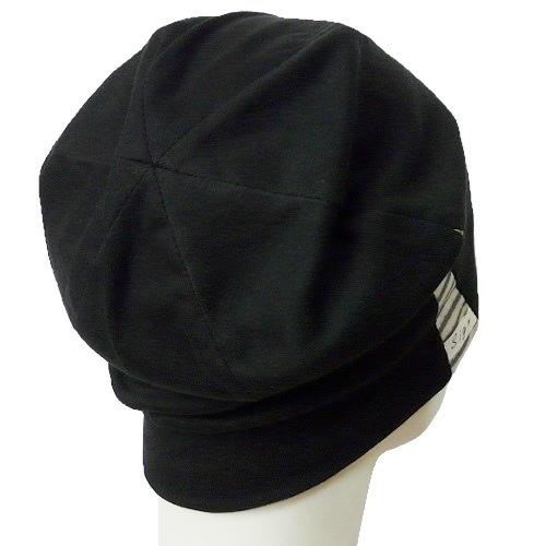 【抗がん剤治療】【医療用帽子】【ケア帽子】 エココンビシャロット：黒Xボーダー