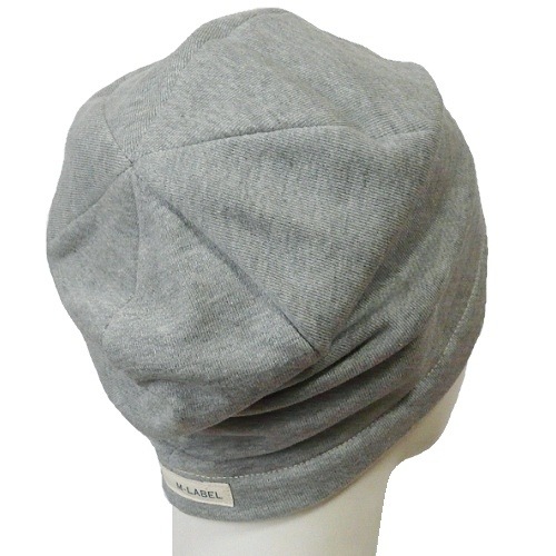【抗がん剤治療】【医療用帽子】【ケア帽子】 裏毛シングルビーニー：グレー