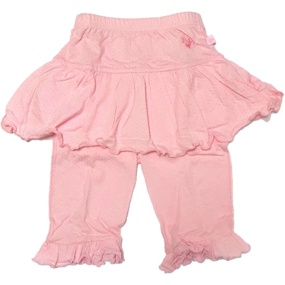 【アトピー】【敏感肌】【皮膚炎】　100％オーガニックコットン：スカートレギンス　ローズ　（6-24か月）