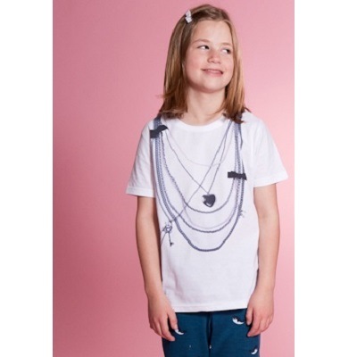 【感覚・触覚過敏症】【アトピー】【敏感肌】 子供服：Tシャツ：ネックレス【XS/3-4歳】