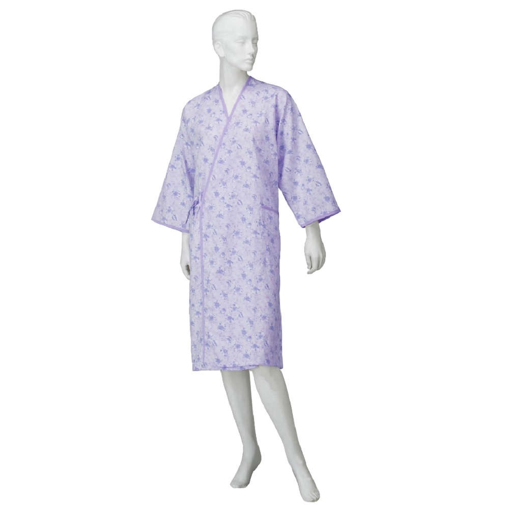 【ねまき】【パジャマ】【入院】 婦人カラーガーゼ合わせ:パープル
