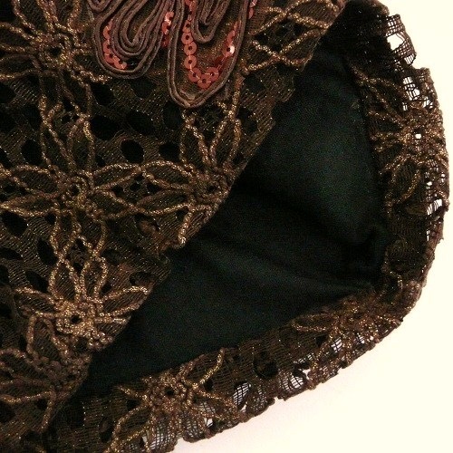 【抗がん剤治療】【医療用帽子】【ケア帽子】 ルースキャップ：レースブラウン