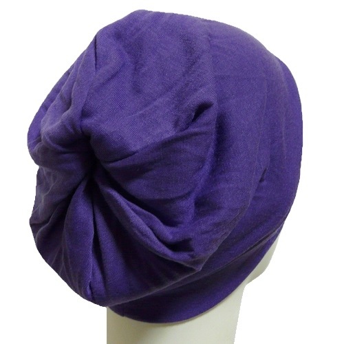 【抗がん剤治療】【医療用帽子】【ケア帽子】 ふんわりスカリー:パープル