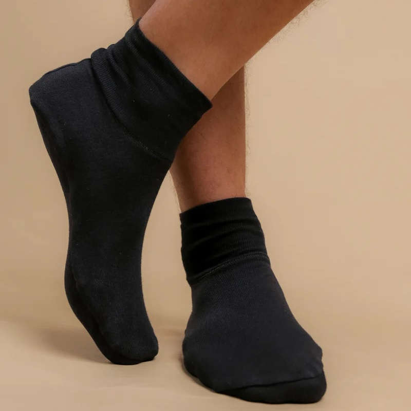 100%オーガニックコットン コトニーク ソックス 2足セット ブラック