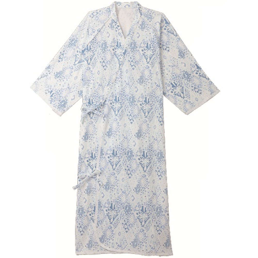 【ねまき】【入院】【介護】【男女兼用】 ケアねまき：メリヤスタイプ ファニーブルー