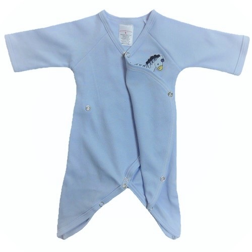 【未熟児】【低出生体重児】【早産児】【NICU】用 ベビー服： スナップカバーオール ブルー