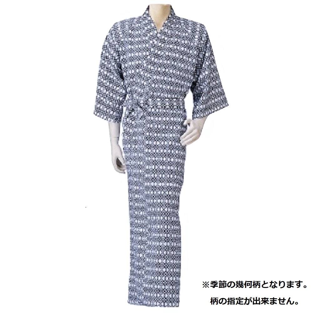 【ねまき】【パジャマ】【入院】 紳士ねまき：コン幾何柄