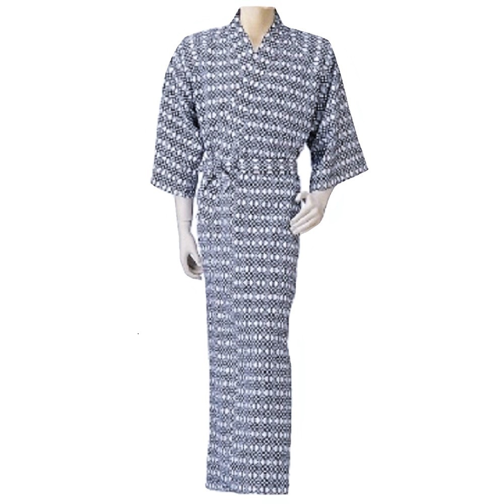 【ねまき】【パジャマ】【入院】 紳士ねまき：コン幾何柄