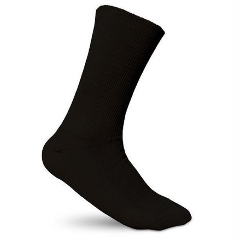 100%オーガニックコットン コトニーク ゴムなしエリートソックス 2足セット：ブラック