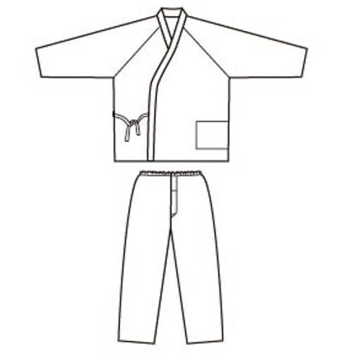 【ねまき】【パジャマ】【入院】 紳士パジャマ型ねまき 冬用綿キルト：ブルー