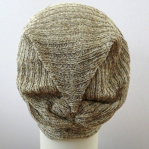 【抗がん剤治療】【医療用帽子】【ケア帽子】 大杉ニットルームキャップ：２型 ベージュセピア