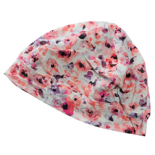 【抗がん剤治療】【医療用帽子】【ケア帽子】 あすなろ冷感ロール：レッドフラワー