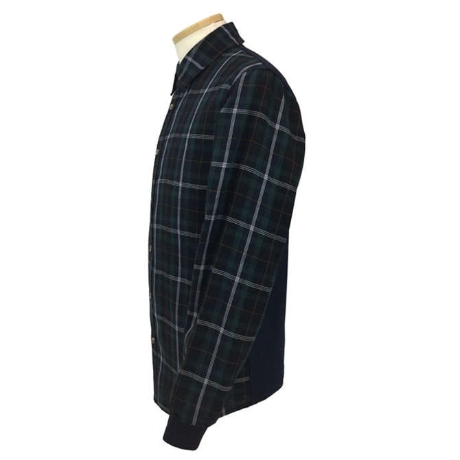 【プレミアム介護ウェア】 ダブルガーゼチェック バックニットシャツ／紳士