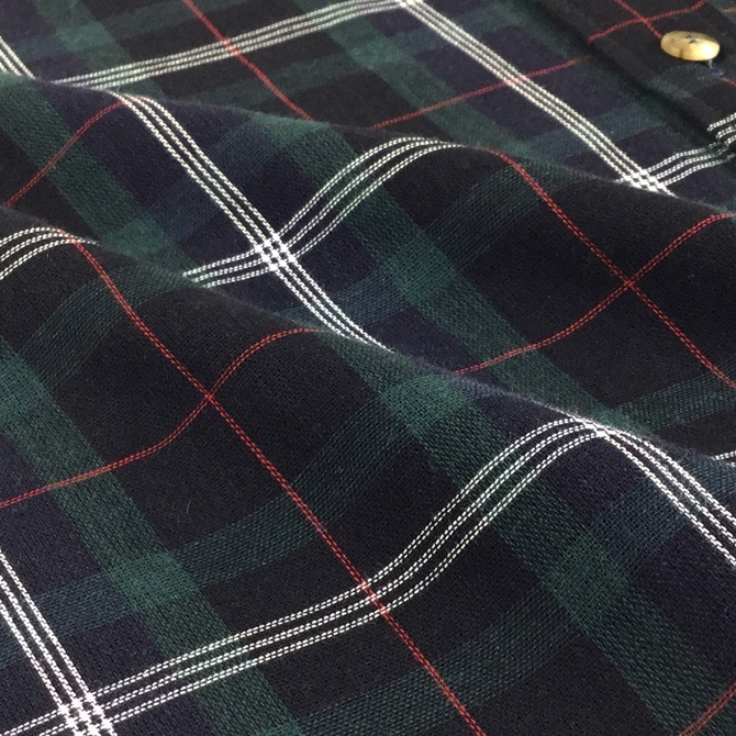 【プレミアム介護ウェア】 ダブルガーゼチェック バックニットシャツ／紳士