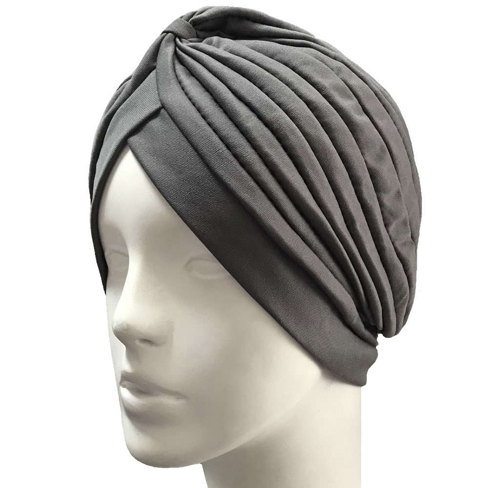 【抗がん剤治療】【医療用帽子】【ケア帽子】 ターバンキャップ：グレー