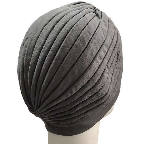【抗がん剤治療】【医療用帽子】【ケア帽子】 ターバンキャップ：グレー