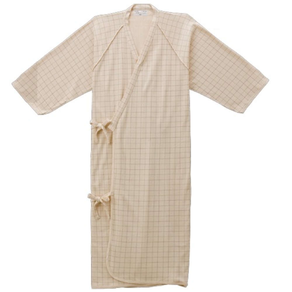 【ねまき】【入院】【介護】【男女兼用】 ケアねまき:メリヤスタイプ ベージュ