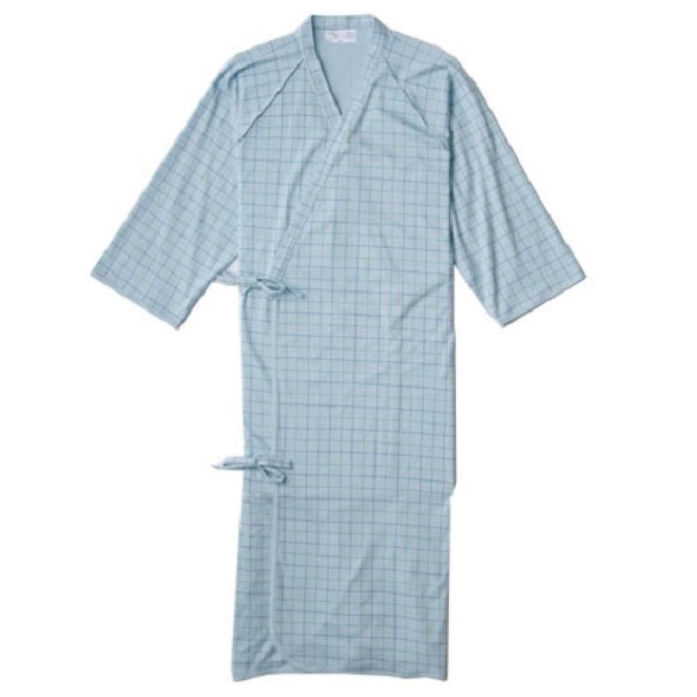 【ねまき】【入院】【介護】【男女兼用】 ケアねまき：メリヤスタイプ サックス