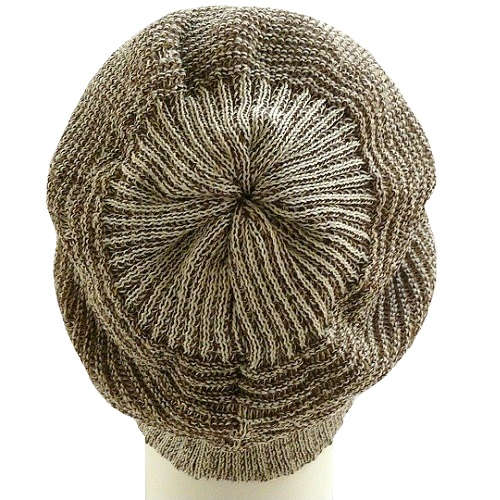 【抗がん剤治療】【医療用帽子】【ケア帽子】 大杉ニットルームキャップ：７型 ベージュセピア