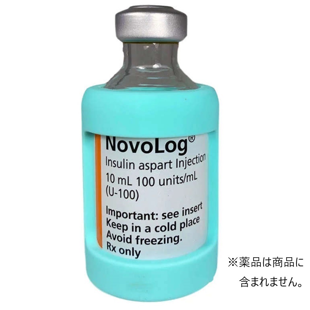 インスリンバイアル瓶シリコン保護カバー：アクア