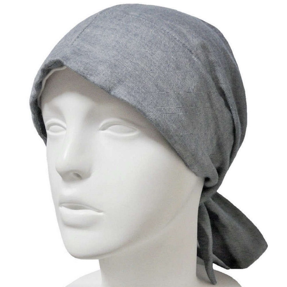 【抗がん剤治療】【医療用帽子】【ケア帽子】 オーガニック エアリー バンダナキャップ：グレー