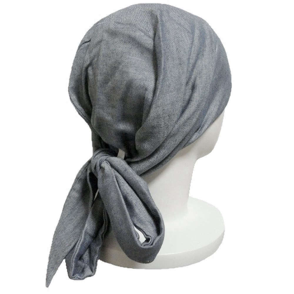 【抗がん剤治療】【医療用帽子】【ケア帽子】 オーガニック エアリー バンダナキャップ：グレー