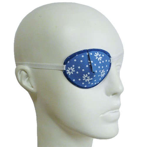 【ものもらい】【斜視】【眼瞼炎】 キッズ用眼帯:デニムフラワー