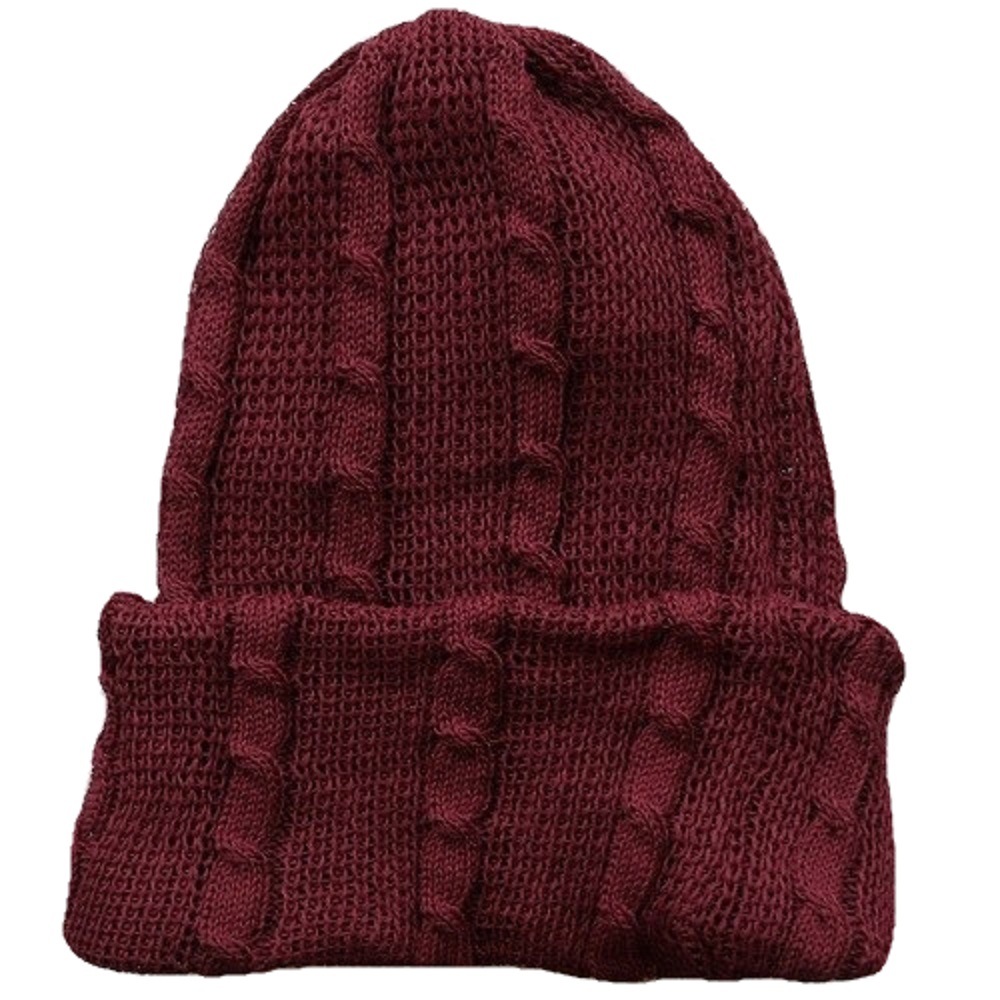 【抗がん剤治療】【医療用帽子】【ケア帽子】 大杉ニットルームキャップ：４型 エンジ