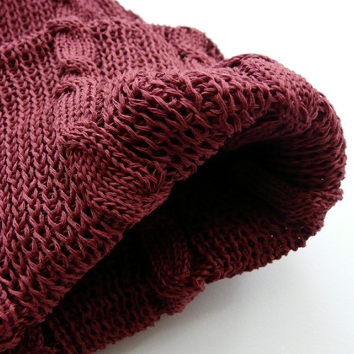 【抗がん剤治療】【医療用帽子】【ケア帽子】 大杉ニットルームキャップ：４型 エンジ