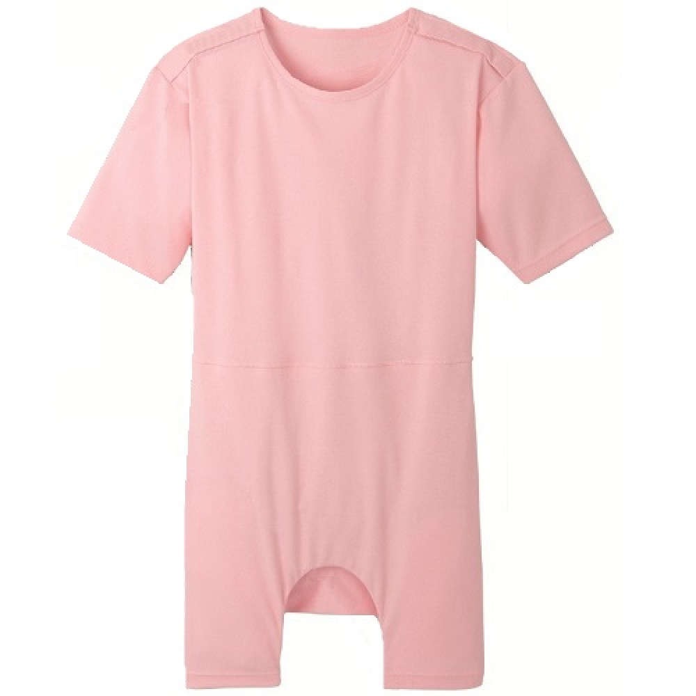 【介護】【入院】 TスーツII 両肩開きロンパス型：ピンク