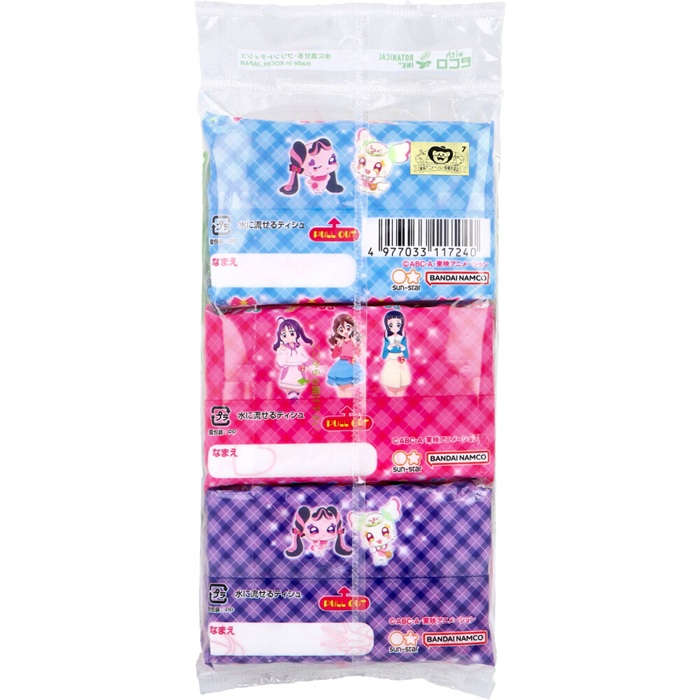 【ポケットティッシュ】水に流せるプリントティシュ キミとアイドルプリキュア♪ 16枚(8組)×6個入
