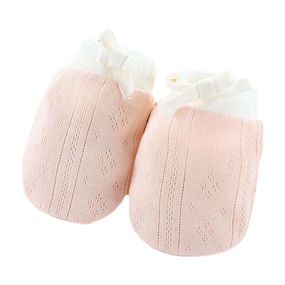 【かきむしり】【保護】 コットンメッシュ新生児ミトン:ピンク