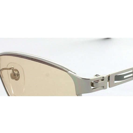 【白内障】 白内障用 紳士スクエアグラス ブラウン25％：シルバーフレーム