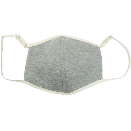 オーガニックコットン キルト立体マスク：グレー 【日本オーガニックコットン流通機構】認定商品