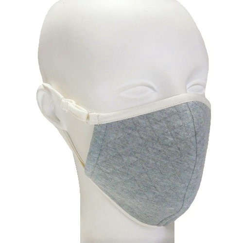 オーガニックコットン キルト立体マスク：グレー 【日本オーガニックコットン流通機構】認定商品