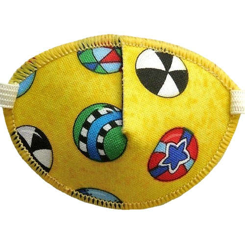 【ものもらい】【斜視】【眼瞼炎】　キッズ用眼帯：イエローボール