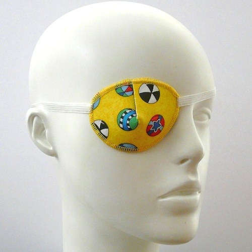 【ものもらい】【斜視】【眼瞼炎】　キッズ用眼帯：イエローボール