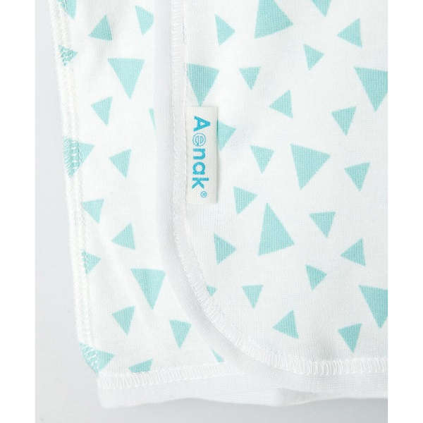 【低体重児】【未熟児】【早産児】【NICU】用　幾何柄短肌着：ミント