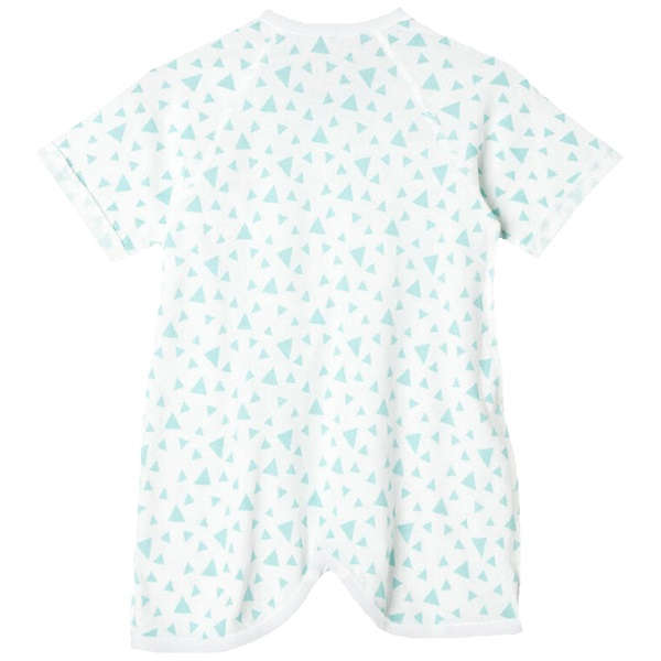 【低体重児】【未熟児】【早産児】【NICU】用　幾何柄コンビ肌着：ミント