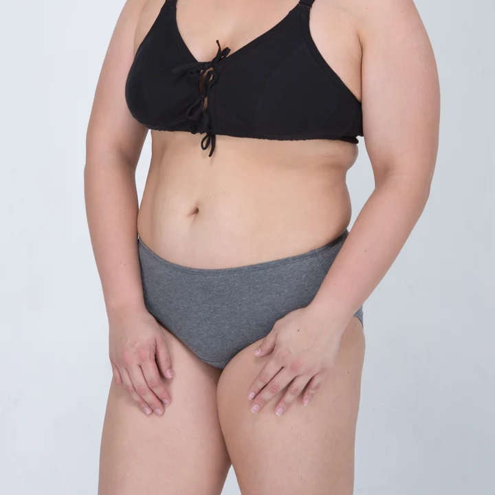 100%オーガニックコットン コトニーク ウエストブリーフ 2枚セット（サイズ6-10）：グレー