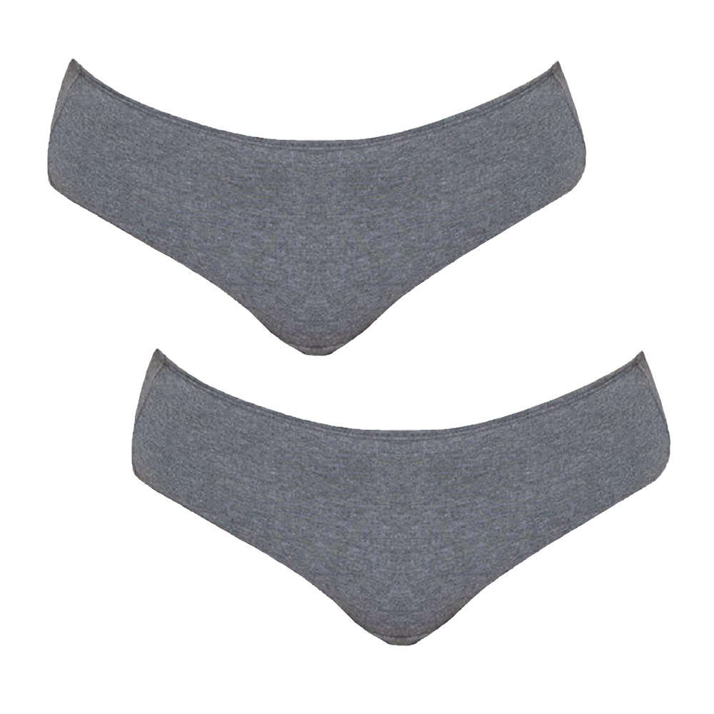 100%オーガニックコットン コトニーク ウエストブリーフ 2枚セット（サイズ6-10）：グレー