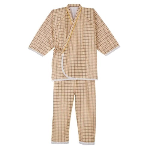 【ねまき】【入院】【介護】【男女兼用】 セパレートねまき：ダブルメッシュタイプ ベージュ