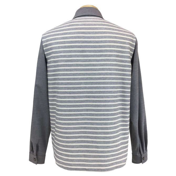 【プレミアム介護ウェア】 インレーボーダー レギュラーカラーシャツ/紳士