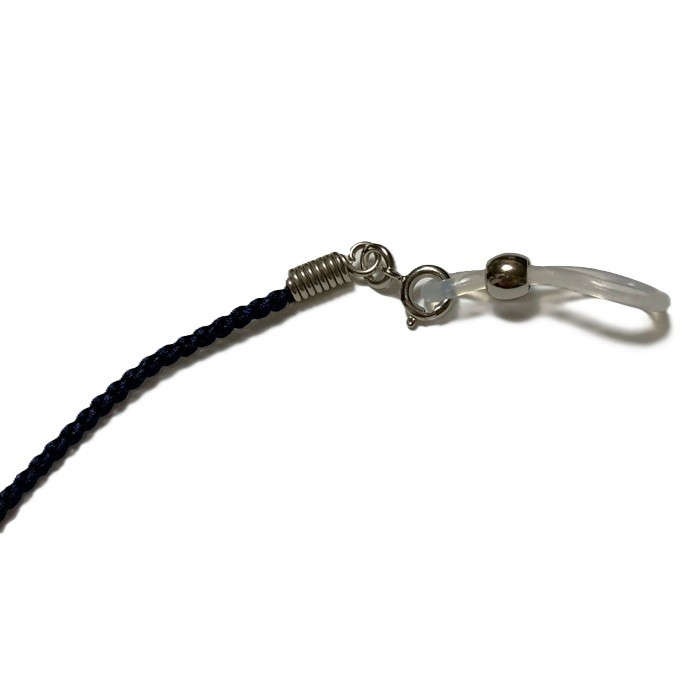 【片耳用】日本製 ソリスタ 補聴器落下防止アクセサリー シルクストラップ ：ネイビー