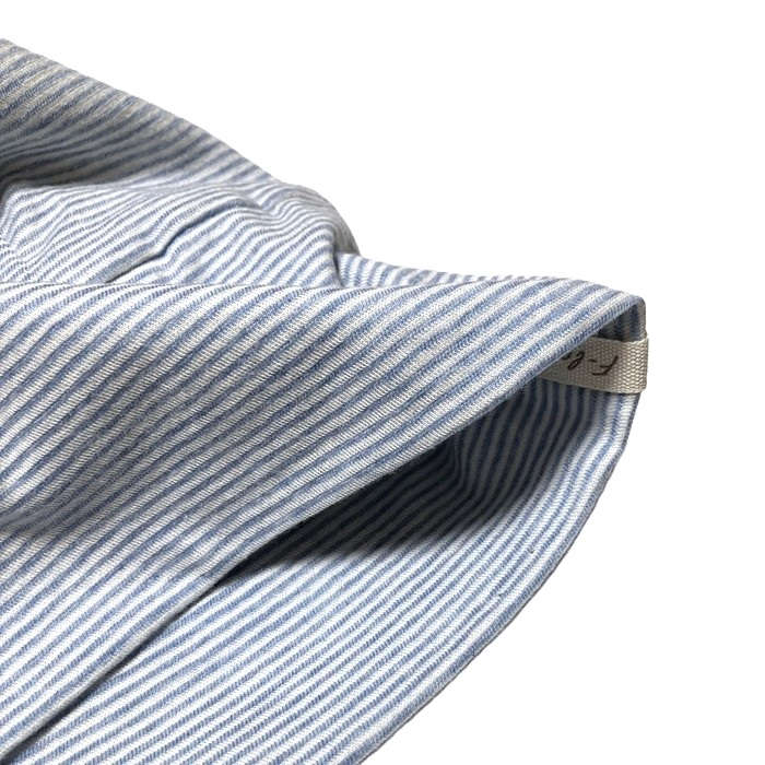 【抗がん剤治療】【医療用帽子】【ケア帽子】アイコニックボーダーシャロット：ブルー