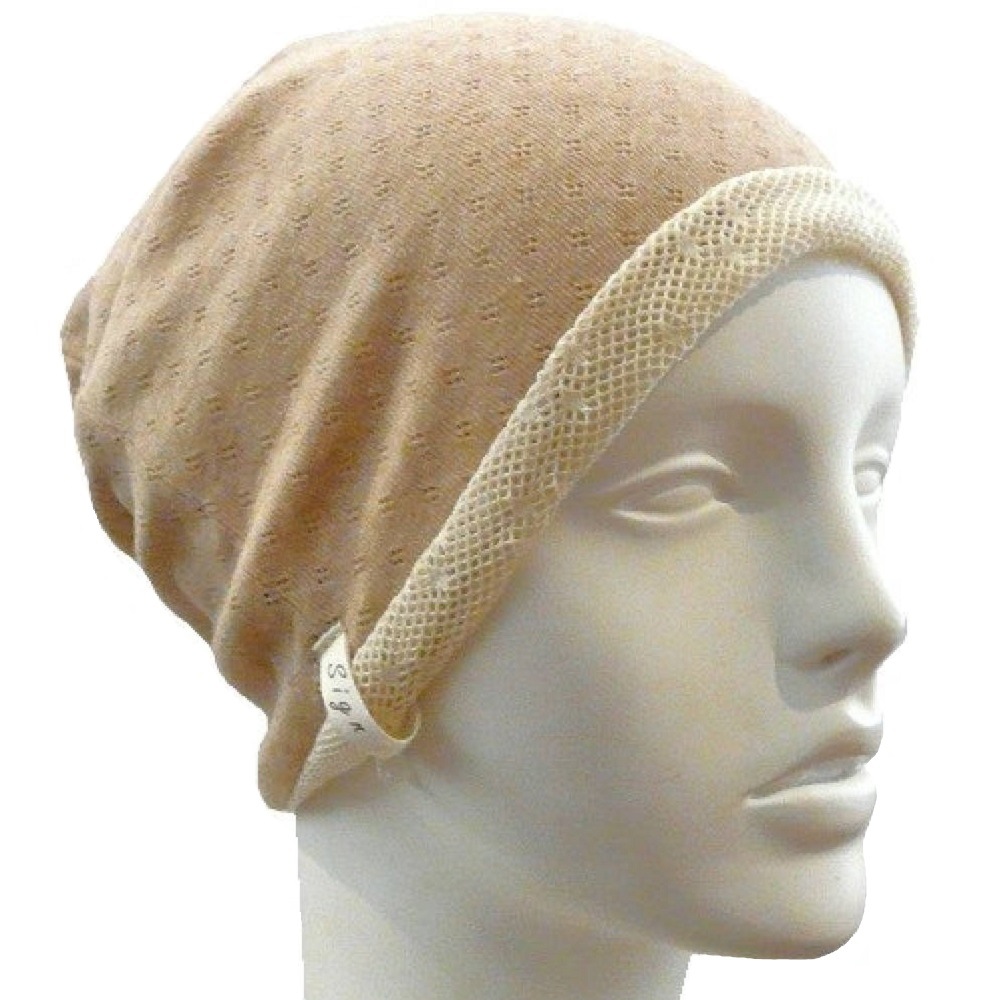 【抗がん剤治療】【医療用帽子】【ケア帽子】 エリゼサマーワッチ：茶