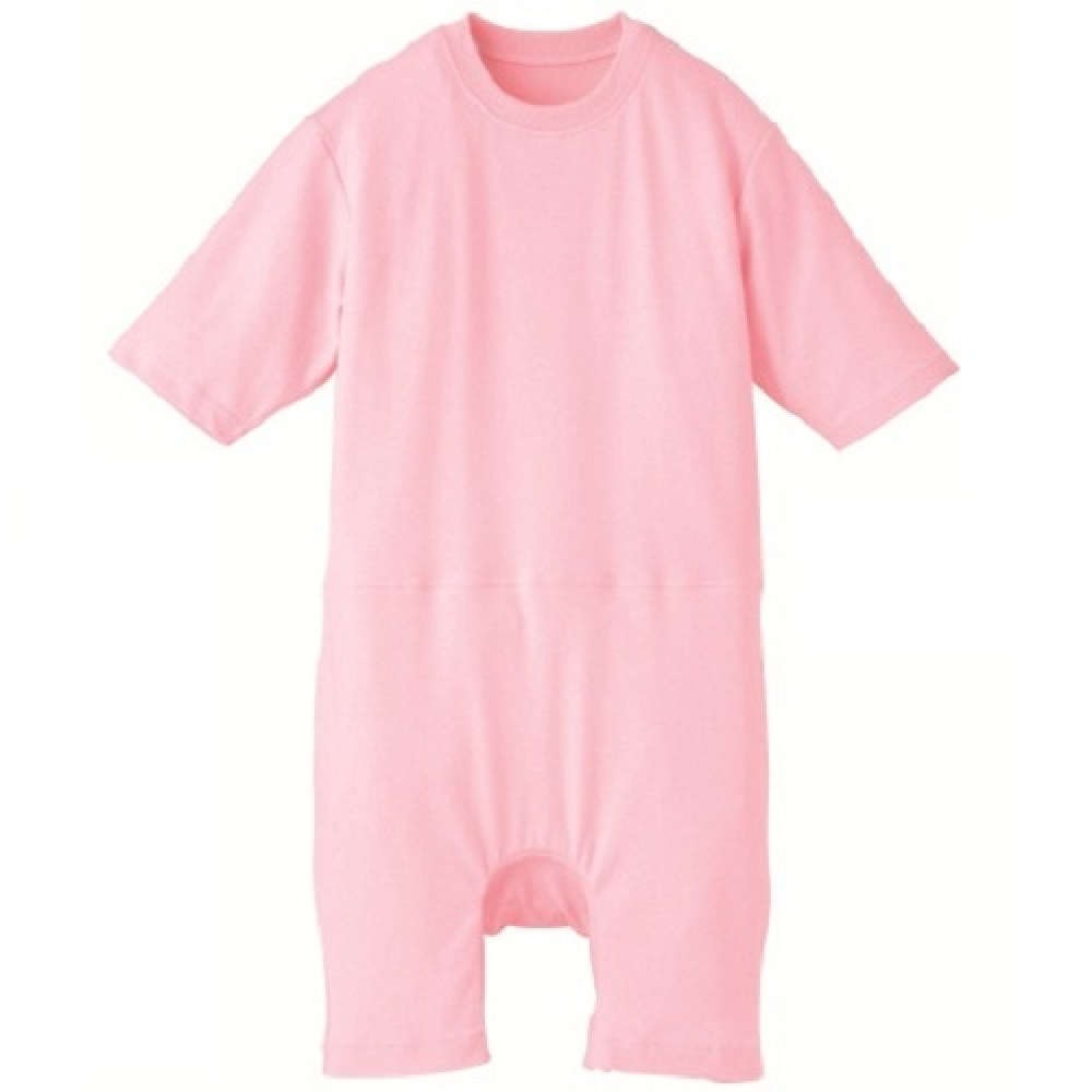 【介護】【入院】 TスーツII ロンパス型：ピンク