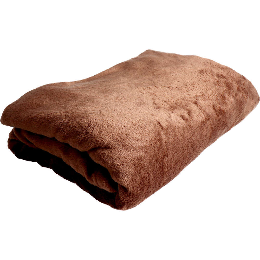 ふわふわマイクロファイバーひざ掛け 大判サイズ100×140cm ブラウン