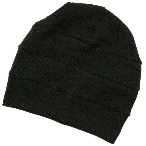 【抗がん剤治療】【医療用帽子】【ケア帽子】 ワッフル段々ワッチ：ブラック